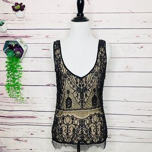 NWT Magali Pascal Black Beaded Camisole Blouse Top Size Small
